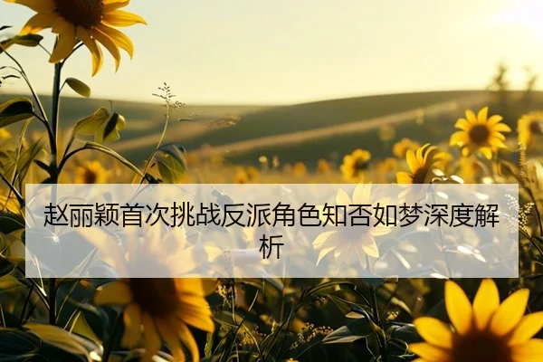 赵丽颖首次挑战反派角色知否如梦深度解析